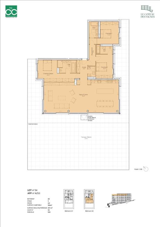 Attique contemporain avec vaste terrasse et vue panoramique