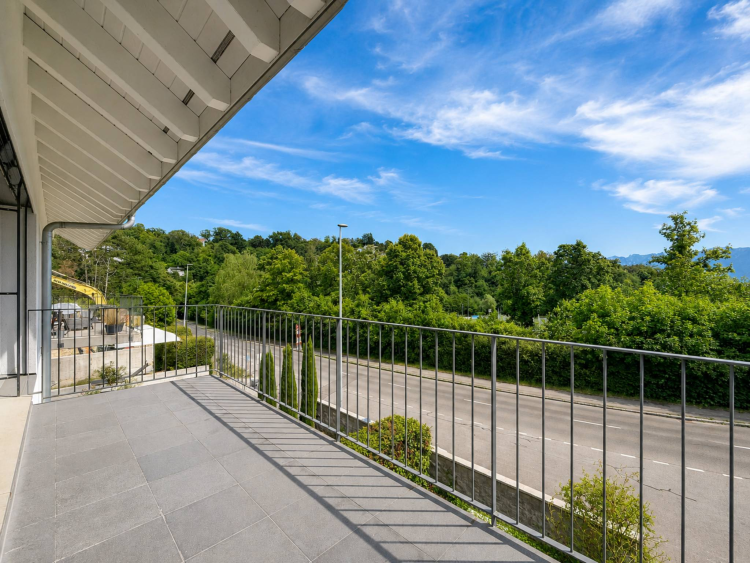Villa mitoyenne contemporaine avec jardins et vue dégagée à Pully