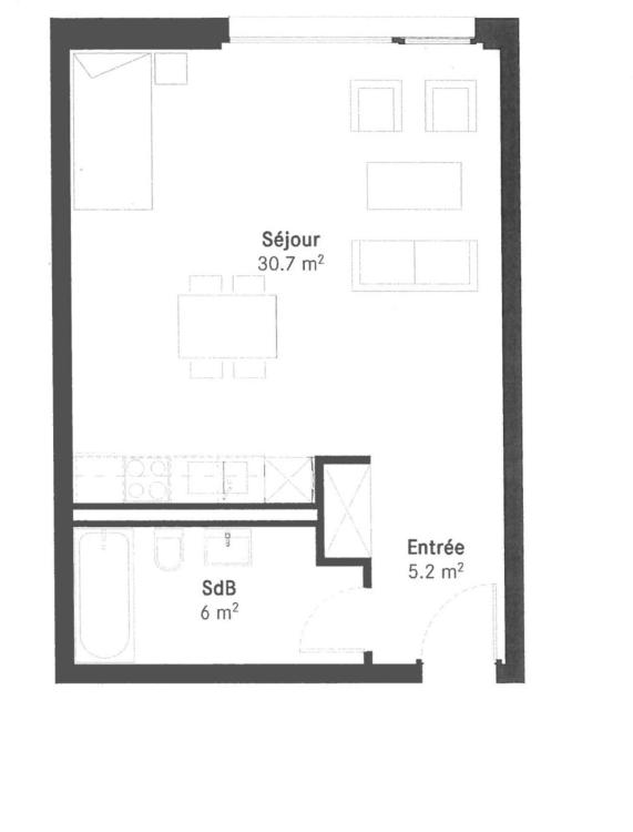 Studio contemporain Minergie au cœur du quartier OASSIS