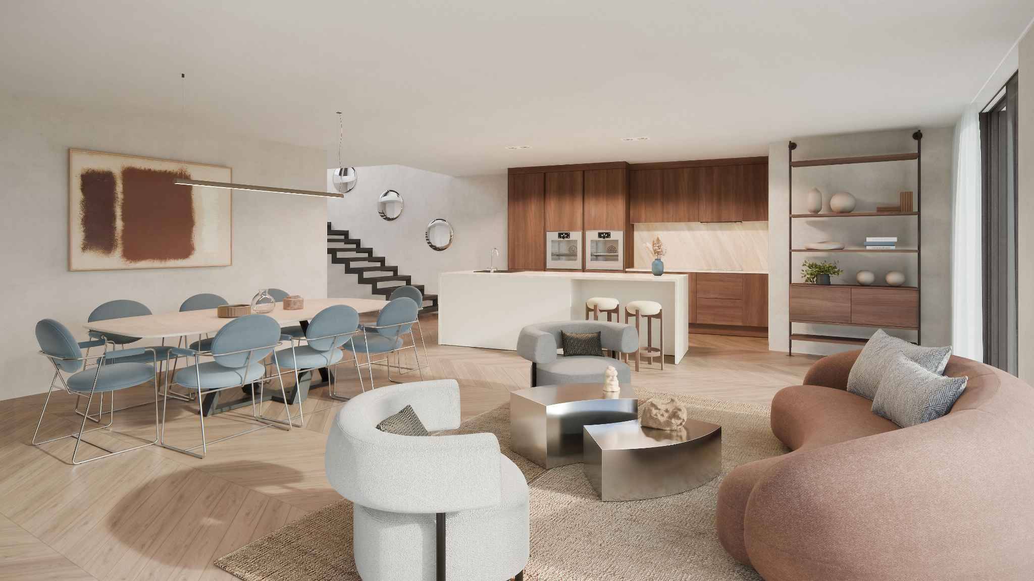 Trois villas de standing sur plans avec vue sur le lac 
Villa A 