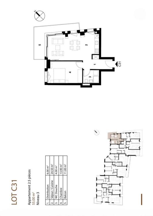 Appartement de 2.5 pièces 