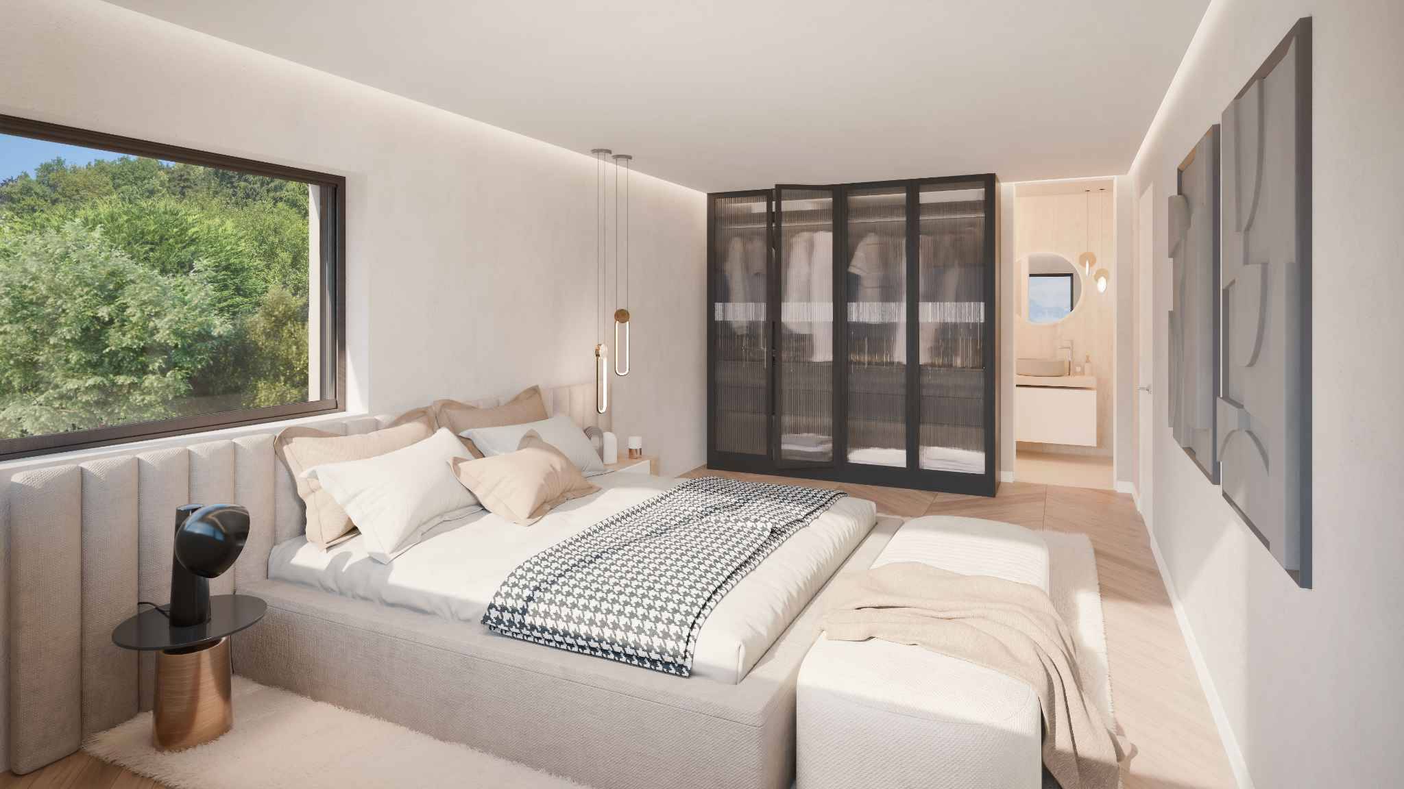 Trois villas de standing sur plans avec vue sur le lac 
Villa A 