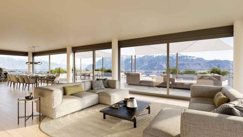 Attique contemporain avec vaste terrasse et vue panoramique