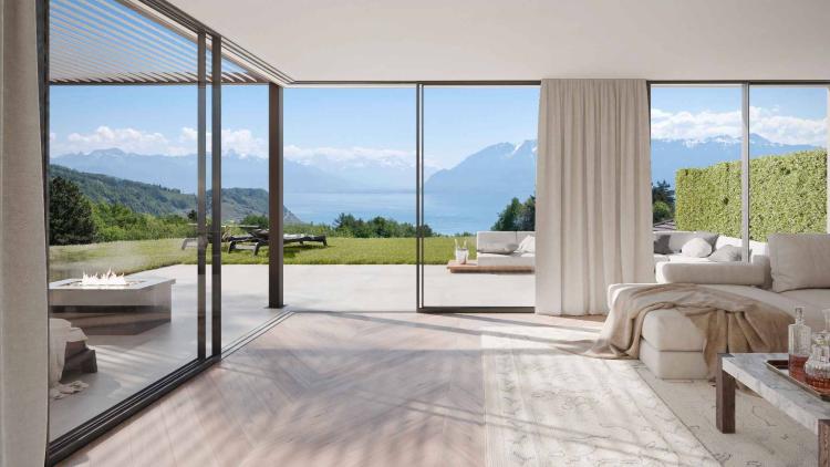 Trois villas de standing sur plans avec vue sur le lac 
Villa A 