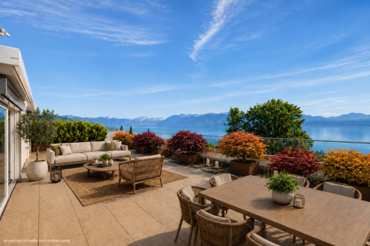 Attique exceptionnel avec une vue magnifique sur le lac