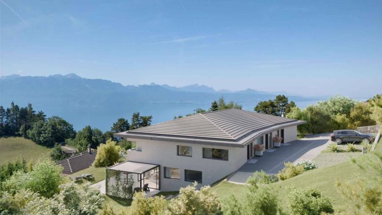 Trois villas de standing sur plans avec vue sur le lac 
Villa B