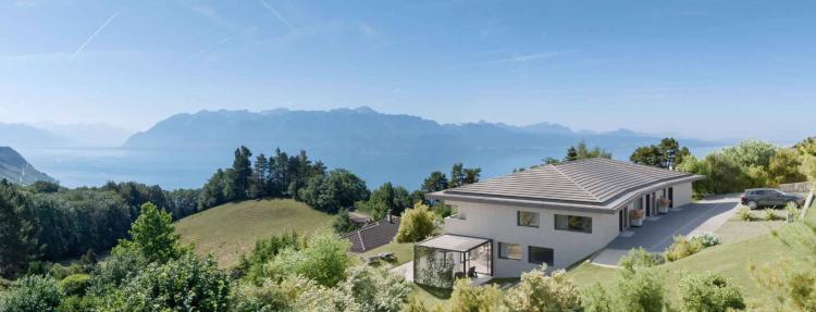 Trois villas de standing sur plans avec vue sur le lac 
Villa C