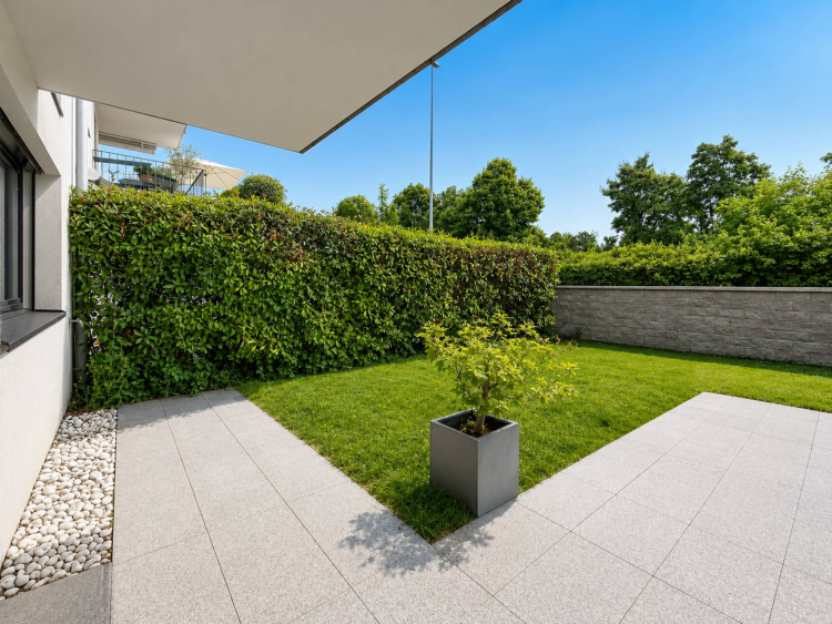 Villa mitoyenne contemporaine avec jardins et vue dégagée à Pully